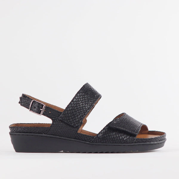 Froggie Shoes Shoes 3 / Black / 12655 2-Strap Sandal with Removable Footbed in Black - 12655