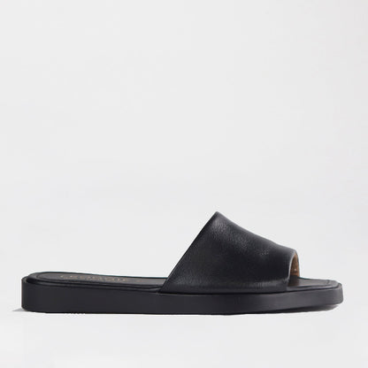 Froggie Shoes Shoes 3 / Black / 12865 Mule Flat Sandal in Black - 12865