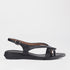 Froggie Shoes Shoes 3 / Black / 12954 Slingback Toe Thong Flat Sandal in Black - 12954