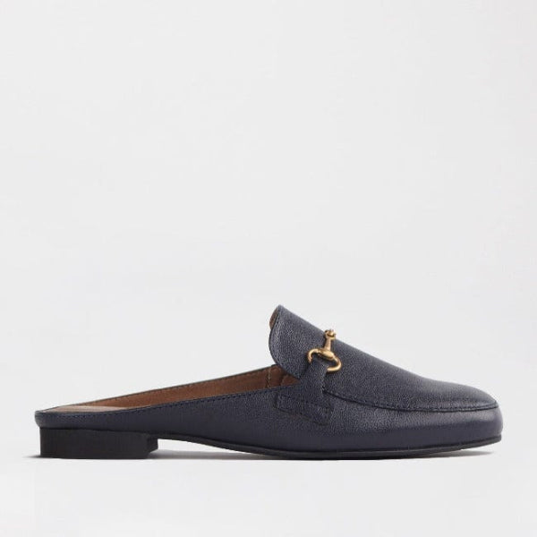 Froggie Shoes Shoes 3 / Navy / 12450 Mule with Gold Trim in Navy - 12450