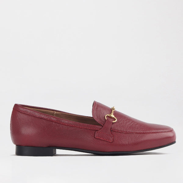 Froggie Shoes Shoes 3 / Red / 12451 Loafer with Gold Trim in Red - 12451