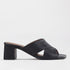 Froggie Shoes Shoes 4 / Black / 12738 Crisscross Block Heel Mule Sandal in Black - 12738