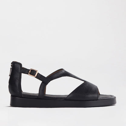 Froggie Shoes Shoes 4 / Black / 12888 Close Back T-Bar Flat Sandal in Black - 12888