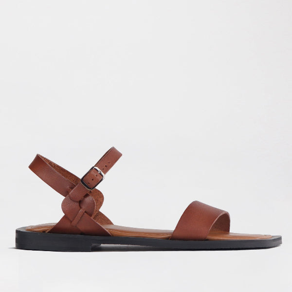 Froggie Shoes Shoes 4 / Chestnut / 12889 Grecian inspired Slingback Sandal in Chestnut - 12889
