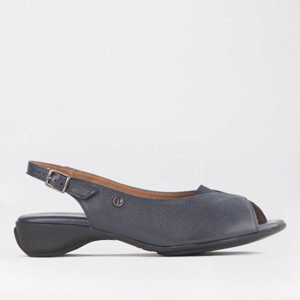 Froggie Shoes Shoes 4 / Navy / 10345 Open Toe Slingback Sandal in Navy - 10345