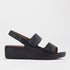 Froggie Shoes Shoes 4 / Navy / 12533 Double Band Wedge Slingback Sandal with Removable Footbed in Black - 12533