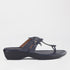 Froggie Shoes Shoes 4 / Navy / 12930 T-bar with flow Sandal in Navy - 12930