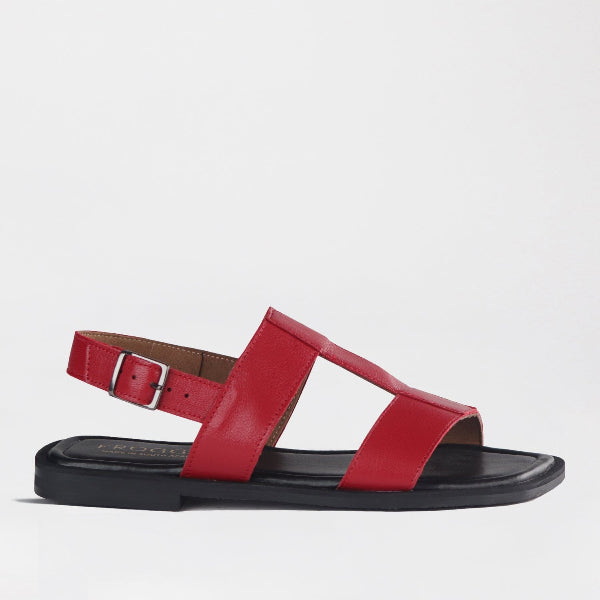 Froggie Shoes Shoes 4 / Scarlet / 12891 Grecian inspired Flat Sandal in Scarlet - 12891