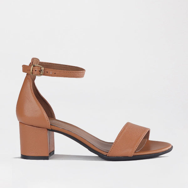 Froggie Shoes Shoes 4 / Tan / 11879 Closed back ankle strap sandal in Tan - 11879