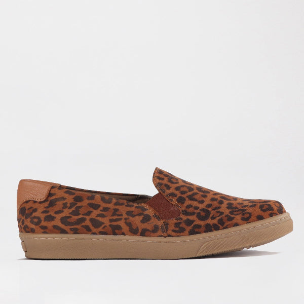 Froggie Shoes Shoes 4 / Tan Multi / 12750 Slip-on Sneaker with Removable Footbed in Leopard - 12750