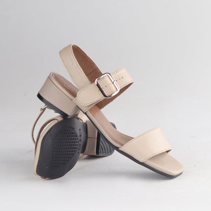 Froggie Shoes Shoes Block Heel Sandal in Ivory - 12408