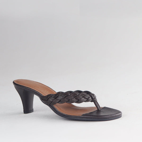 Froggie Shoes Shoes Braided Mule Heeled Sandals in Brown -12969