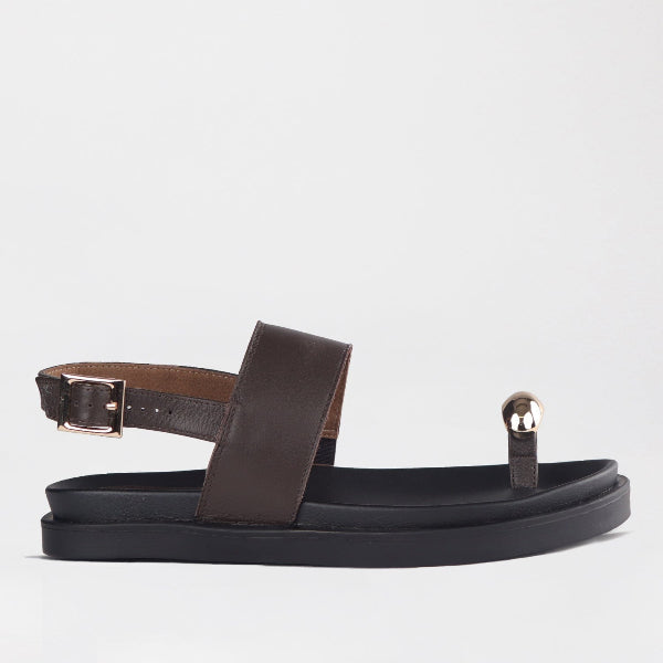 Froggie Shoes Shoes C36 / Brown / 13006 Toe Jewel Flat sandal in Brown - 13006