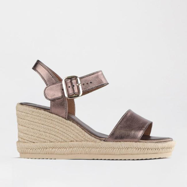 Froggie Shoes Shoes C37 / Lead Metallic / 12683 Espadrille Wedge Sandal in Lead Metallic - 12683