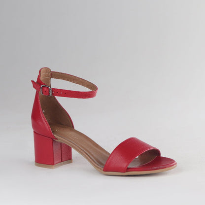 Froggie Shoes Shoes Closed back ankle strap sandal in Scarlet - 11879