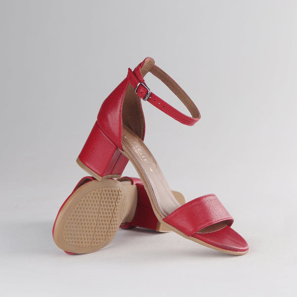 Froggie Shoes Shoes Closed back ankle strap sandal in Scarlet - 11879