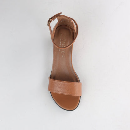 Froggie Shoes Shoes Closed back ankle strap sandal in Tan - 11879