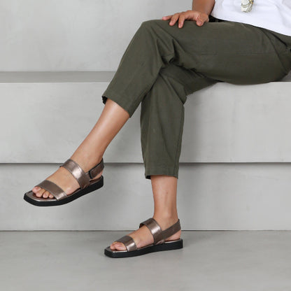 Froggie Shoes Shoes Double band Velcro backstrap in Lead Metallic - 12867