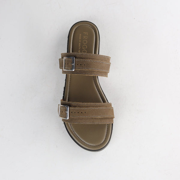 Factory Shop Shoes Double Buckle Slide in Forest - 12919