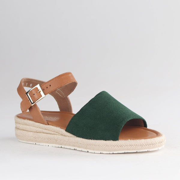 Froggie Shoes Shoes Espadrille Wedge Sandal in Pine Suede - 12966