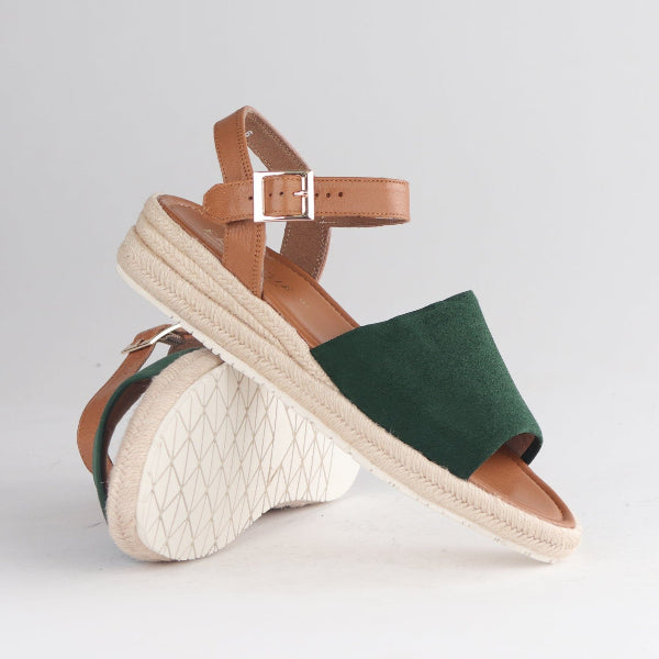 Froggie Shoes Shoes Espadrille Wedge Sandal in Pine Suede - 12966