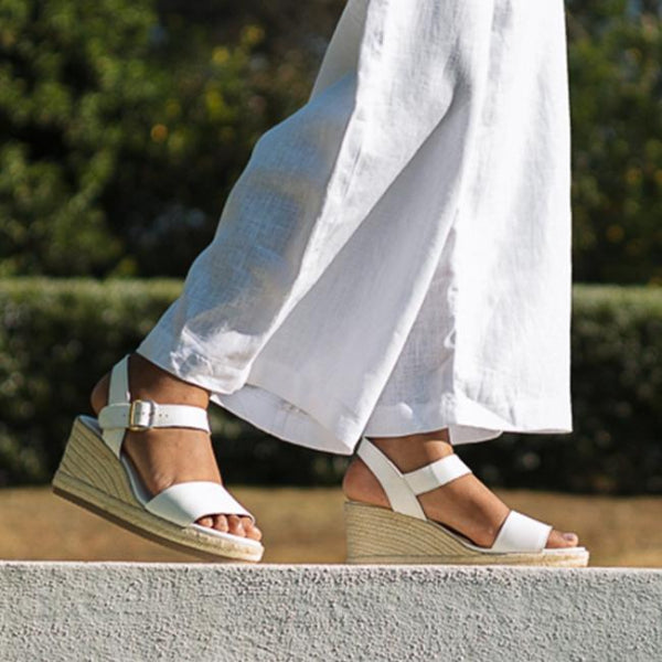 Froggie Shoes Shoes Espadrille Wedge Sandal in White - 12683