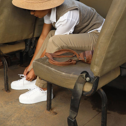 Factory Shop Shoes Platform Sneaker in White - 12025