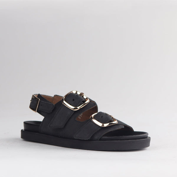 Women's Double Buckle Sling Slides – Arch Support – Froggie Shoes