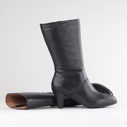 Froggie Shoes Shoes High Heel Mid-calf Boot in Black – 12489