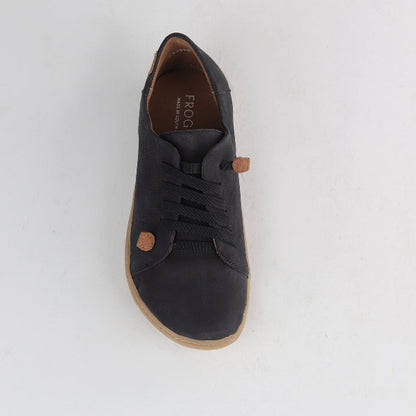 Froggie Shoes Shoes Lace-up Barefoot Shoe with Removable Footbed in Black - 12828