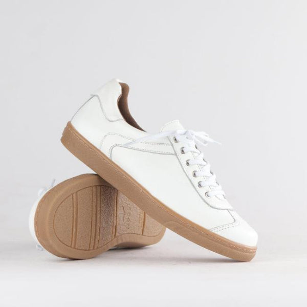 Froggie Shoes Shoes Lace-up Sneaker with Removable Footbed in White - 12814
