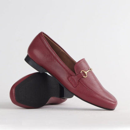 Froggie Shoes Shoes Loafer with Gold Trim in Red - 12451
