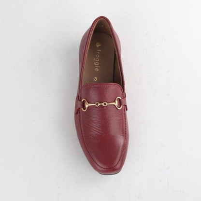 Froggie Shoes Shoes Loafer with Gold Trim in Red - 12451