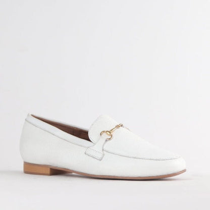 Froggie Shoes Shoes Loafer with Gold Trim in White - 12451