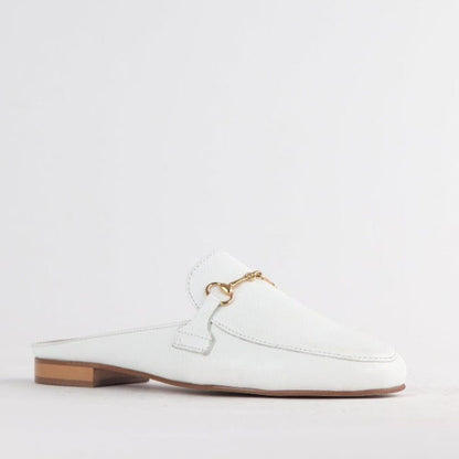 Froggie Shoes Shoes Mule with Gold Trim in White - 12450