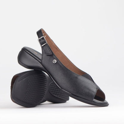Froggie Shoes Shoes Open Toe Slingback Sandal in Black - 10345