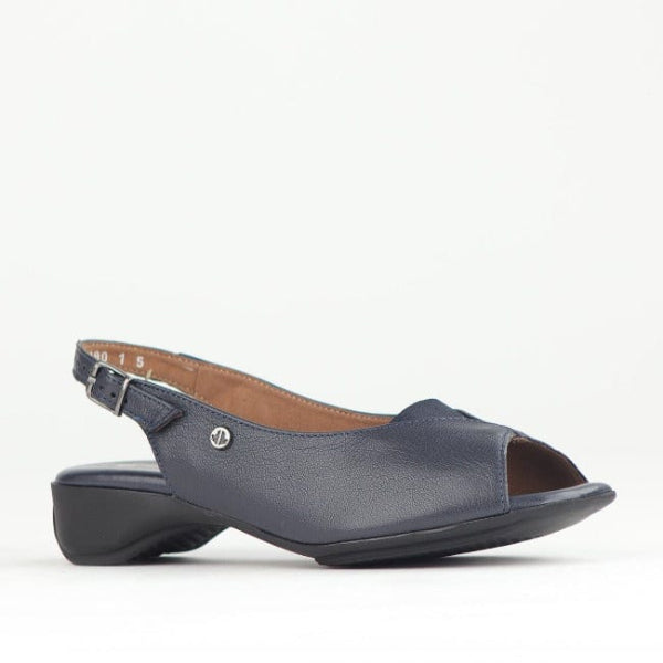 Froggie Shoes Shoes Open Toe Slingback Sandal in Navy - 10345