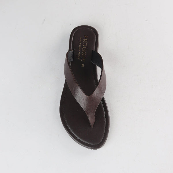 Froggie Shoes Shoes Slim-Line Thong Sandals in Brown - 13001