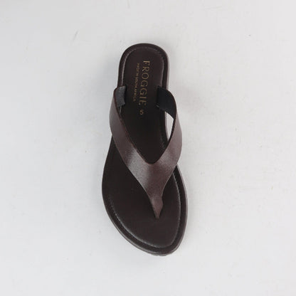 Froggie Shoes Shoes Slim-Line Thong Sandals in Brown - 13001