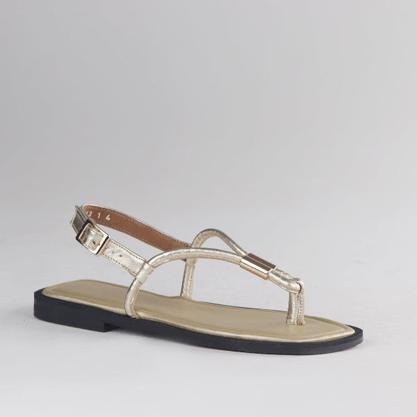 Froggie Shoes Shoes Spaghetti jewel thong Flat Sandal in Gold - 12994