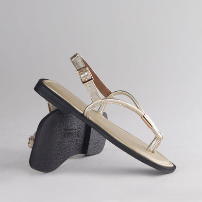 Froggie Shoes Shoes Spaghetti jewel thong Flat Sandal in Gold - 12994