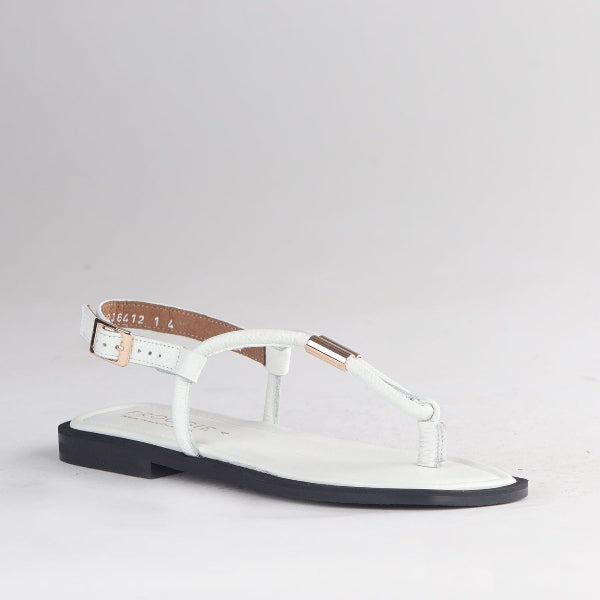 Froggie Shoes Shoes Spaghetti jewel thong Flat Sandal in White  - 12994