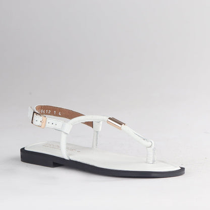 Froggie Shoes Shoes Spaghetti jewel thong Flat Sandal in White  - 12994