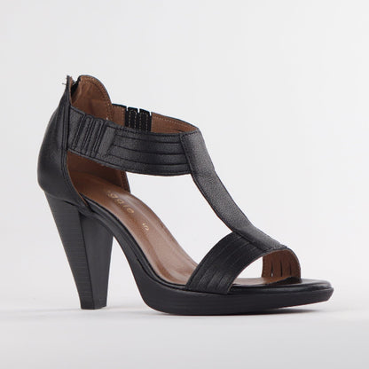 Froggie Shoes Shoes T-Bar High Heel Sandal in Black - 10729