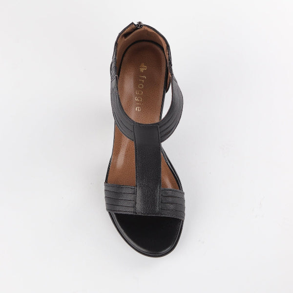 Froggie Shoes Shoes T-Bar High Heel Sandal in Black - 10729