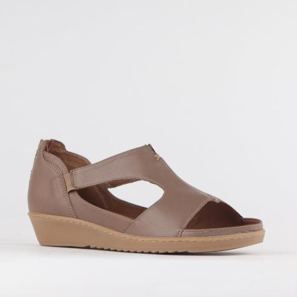 Froggie Shoes Shoes T-bar Sandal with Removable Footbed in Stone - 12707