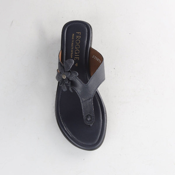 Froggie Shoes Shoes T-bar with flow Sandal in Navy - 12930