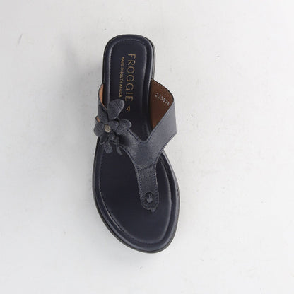 Froggie Shoes Shoes T-bar with flow Sandal in Navy - 12930