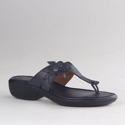 Froggie Shoes Shoes T-bar with flow Sandal in Navy - 12930