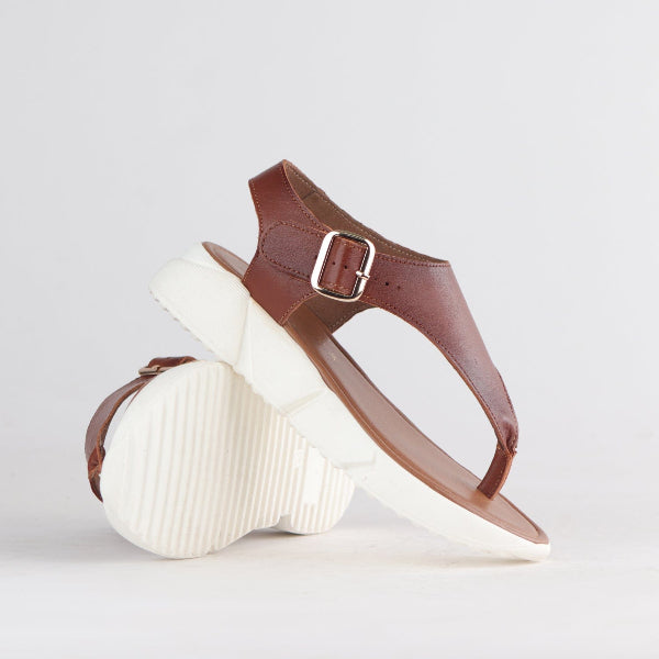 Froggie Shoes Shoes Thong Sandal in chestnut - 12709